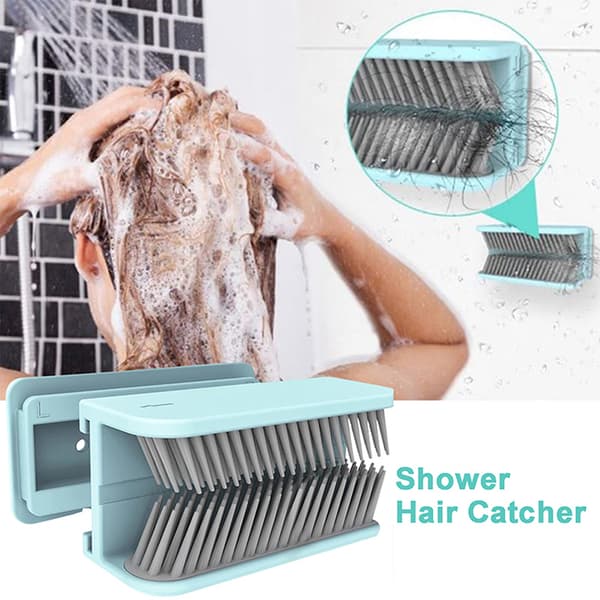 Dusch Hair Catcher Wall Silikon Duschfälla Självhäftande Dusch H White 1