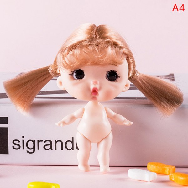 Ny Mini 8,8 cm docka e Face Girl Doll Nude Body Dolls DIY-leksaker A4