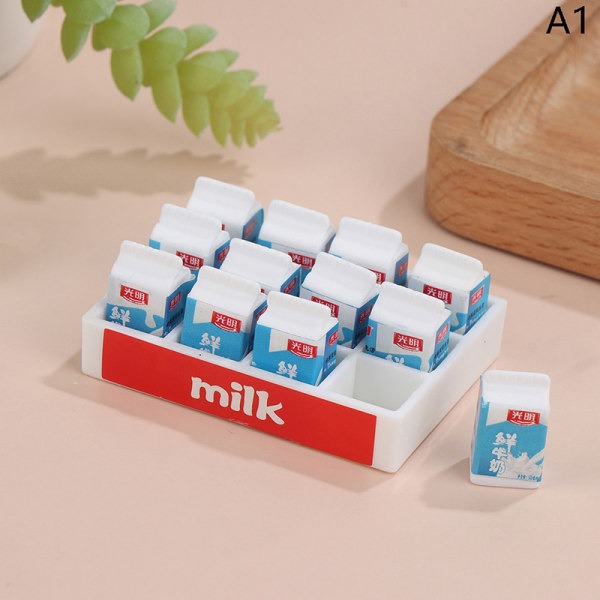 1Set Dollhouse Miniature Simulation Mini Drink Milk Set Toys DI A1