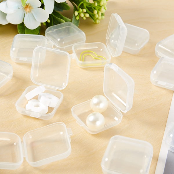 10 st Mini plast förvaringslåda Transparent smycken case