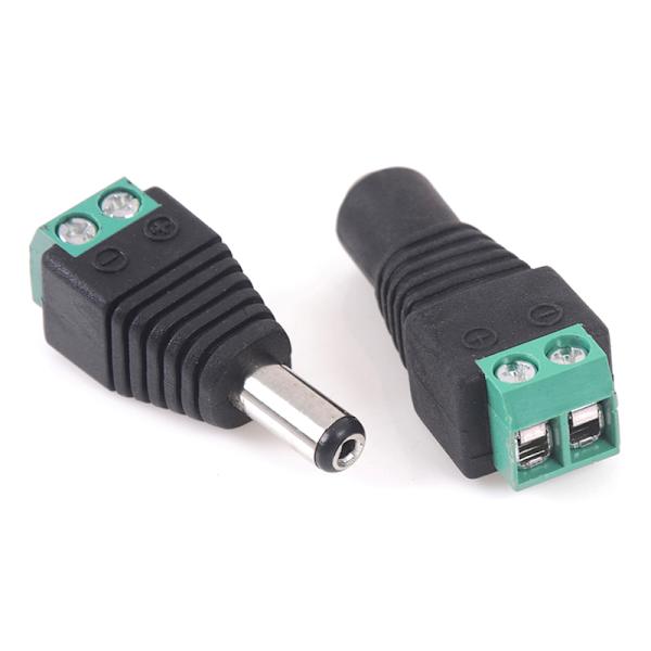 5 par hane och hona 2,1x5,5 mm DC Power Plug Jack Adapter Co
