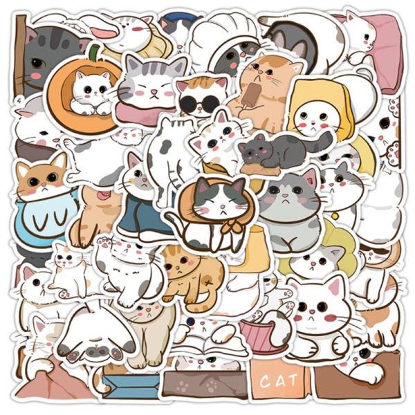 60st Kawaii Cats e Cartoon Stickers Leksaker för anteckningsbok för barn