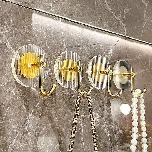 Akryl Transparent multifunktionsväggkrok Key Cloth Organizer Gold