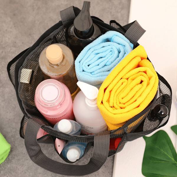 Portabel Mesh Dusch Caddy Tote Strandväska Reseförvaring Toalett