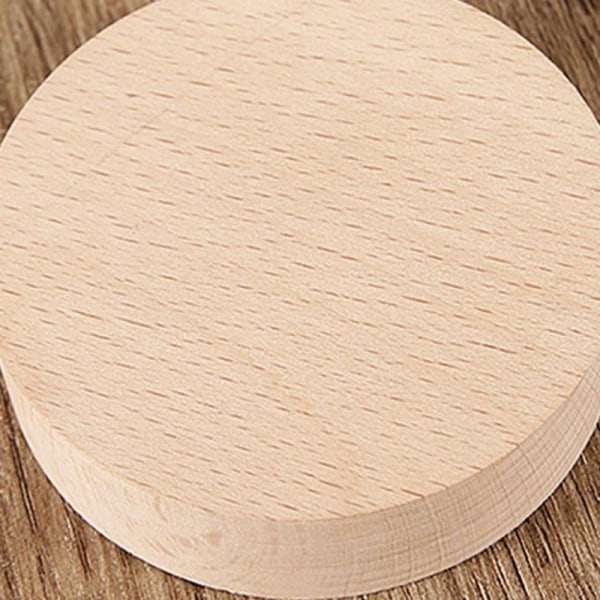 Round Wood Light Base USB med strömbrytare LED Light Rotating Displa Multicolor light