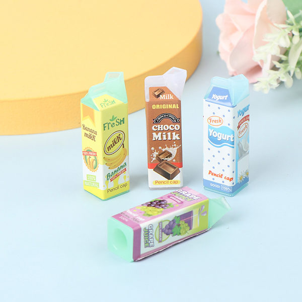 4 st/ set Dockhus Mini Stereoskopisk Boxed Fruktmjölk Miniatu