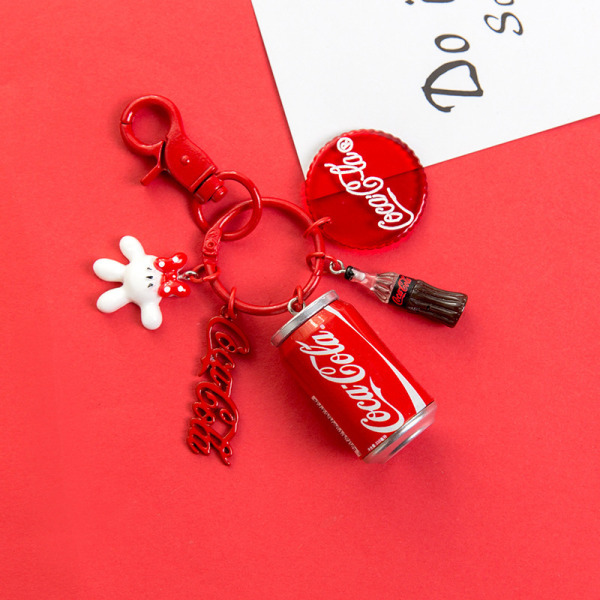 Nyckelring för dryckesburk Cola Sprite Fanta Drinkhängande bilnyckel G