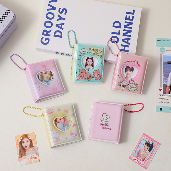 Mini Fotoalbum PVC Transparent namnkortshållare 32 fickor Kp D