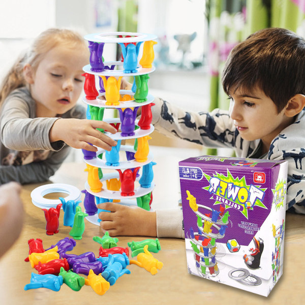 Kids Penguin Tower Kollaps Balans Crazy Penguin Game Party Bo