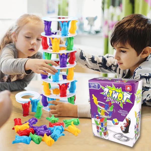 Kids Penguin Tower Kollaps Balans Crazy Penguin Game Party Bo