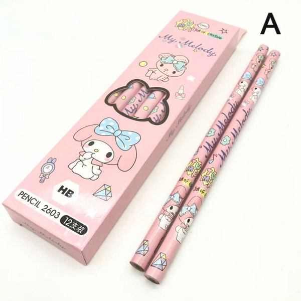 Sanrio Anime Cartoon Series My Melody Kuromi Boxed Pencil Learn A