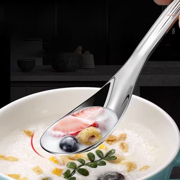 Rostfritt stål sked Nät Röd Golden Dinner Long Handle Omrörning Silver