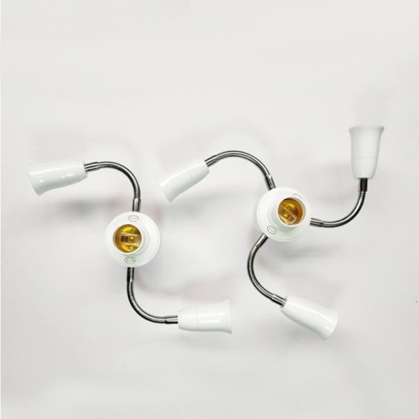 Justerbar White E27 Base Light Socket Splitter LED-lampor Holde C