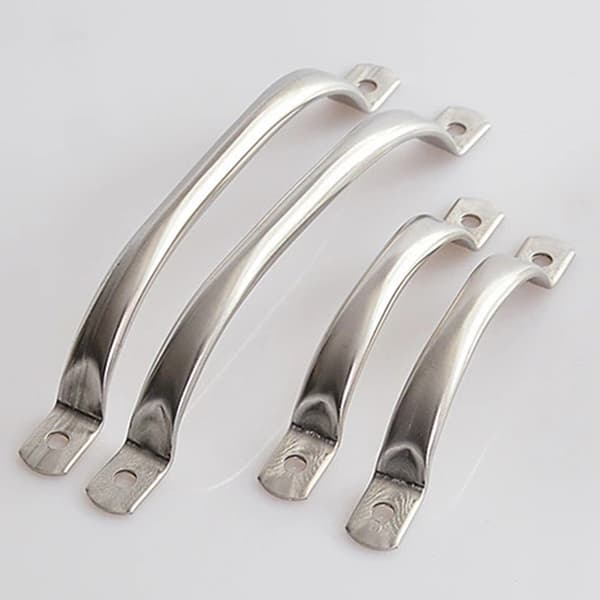 2-pack dörrknoppar i rostfritt stål Skåpsknoppar Silver Låda P 4inch