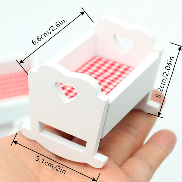 1:12 Dockhus Miniatyr barnkammare Baby Spjälsäng Baby möbel