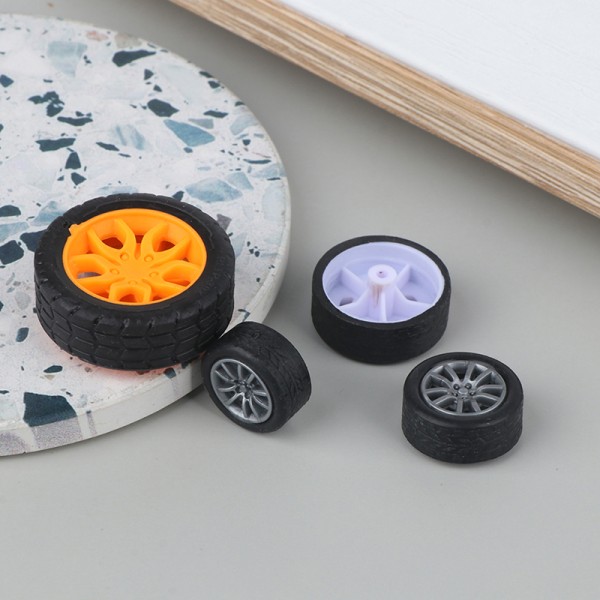 10ST PC Toy Wheel Gummi Fälgar Däck DIY Mini Technology 4WD Col C