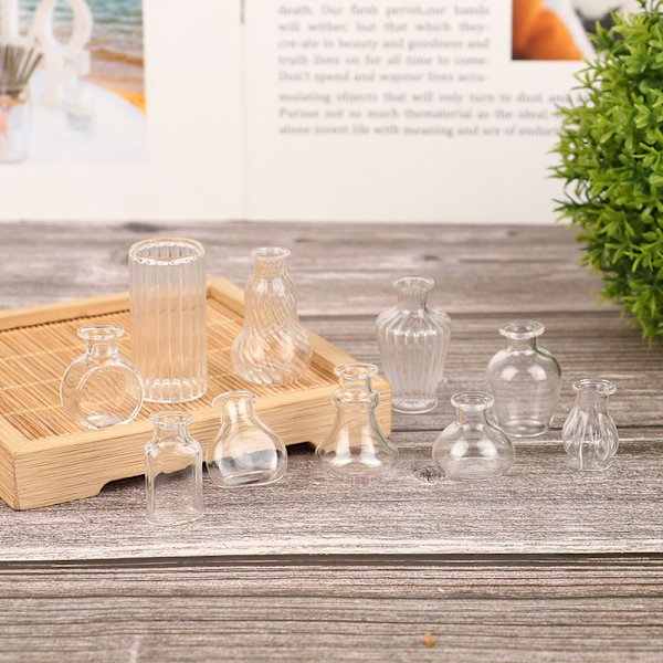 1st 1/6 eller 1/12 skala miniatyr dockhus glasvas för docka H A2