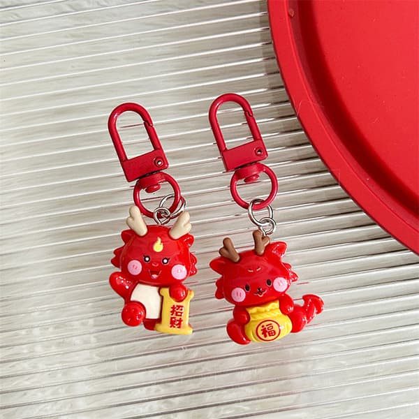 2024 Dragon Year Keychain Cartoon Lucky Dragon Keyring Creative A2