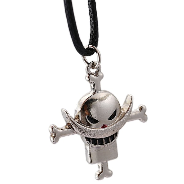 Tecknad Anime One Piece Halsband Luffy Ace Pirate Skull Metal P A2