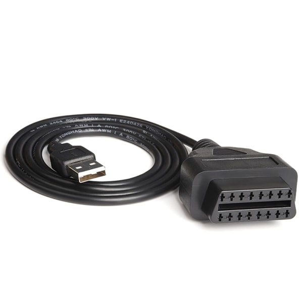 Ny 16Pin OBD till USB port Laddare Adapter Kabelkontakt Diagn Black