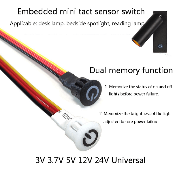LED Dimmer 5V 12V 24V Infälld Touch Sensor Switch Steglös Dim B