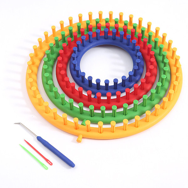 1 set rektangel rund stickning vävstol Vävning halsduk Tröja mössa S A-26cm