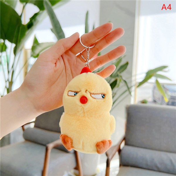 Duck Chicken Kawaii Plushie Nyckelring Berlocker för ryggsäckar Mjuk A4