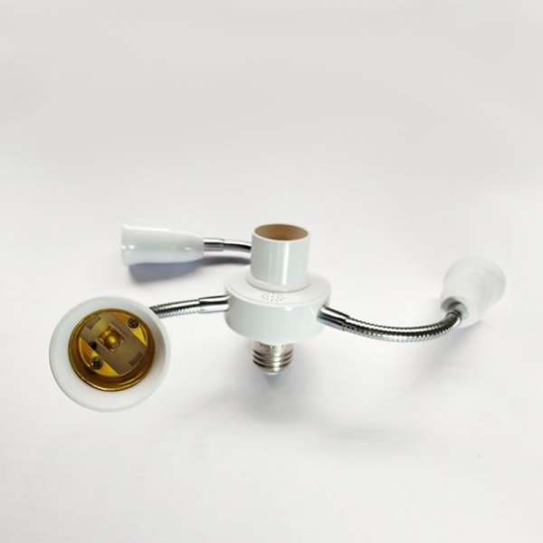 Justerbar White E27 Base Light Socket Splitter LED-lampor Holde A