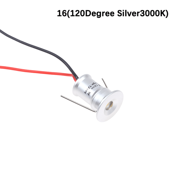 Spotlight 1W Mini LED Spotlight 12V Dimbar 15mm Infälld 16(120Silver3000K)