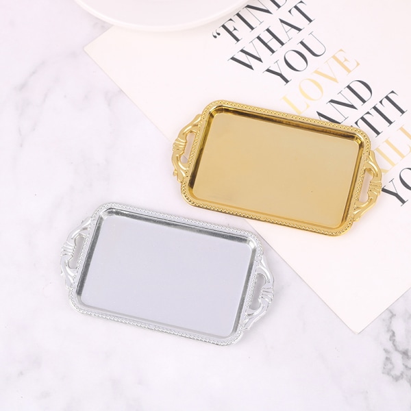 2st Dockhus Miniatyrtillbehör Mini Plast tebricka Simu Silver