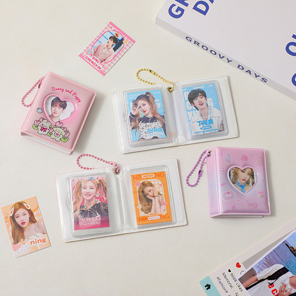 Mini Fotoalbum PVC Transparent namnkortshållare 32 fickor Kp D