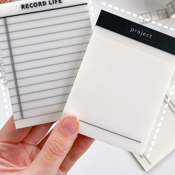 50 ark Transparent Grid Sticky Notes Vattentät självhäftande 4