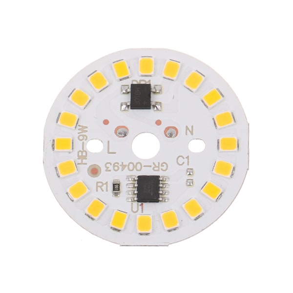 2st DIY LED-lampa SMD 15/12/9/7/5/3W Light Chip AC220V Inp 5W-30MM Warm White