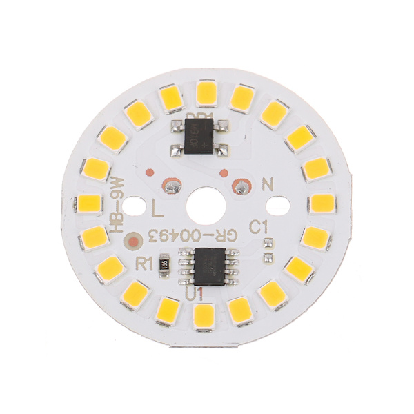 2st DIY LED-lampa SMD 15/12/9/7/5/3W Light Chip AC220V Inp 5W-30MM  White