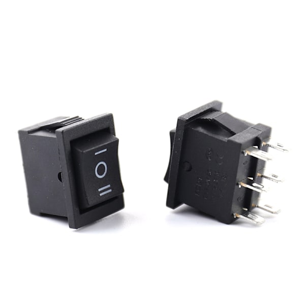 KCD2 Mini Svart 6PIN På/Av/På vippbrytare Båtvippbrytare Black
