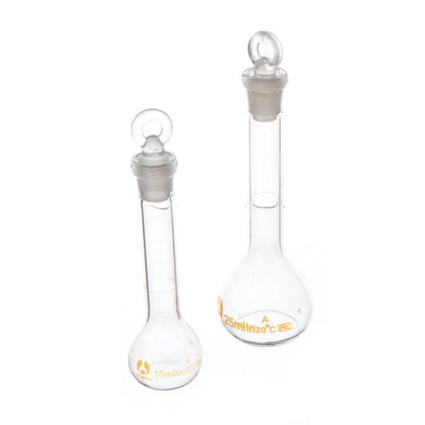 10/25 ml genomskinligt glas volymflaska glas med stopp 10ML