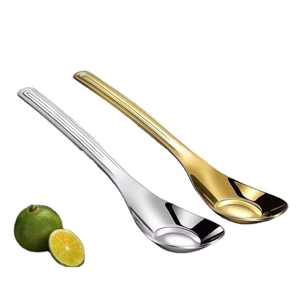 Rostfritt stål sked Nät Röd Golden Dinner Long Handle Omrörning Silver