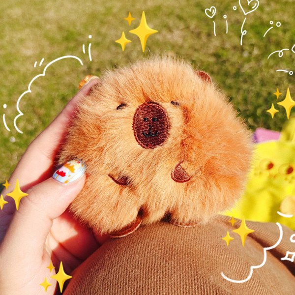 Squeak Capybara Nyckelring Marsvin Plyschleksakshängande Ryggsäck B