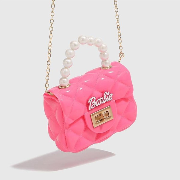 Barbie Fashion Chain Axelväskor Pearl Handbag Headphone Cove White