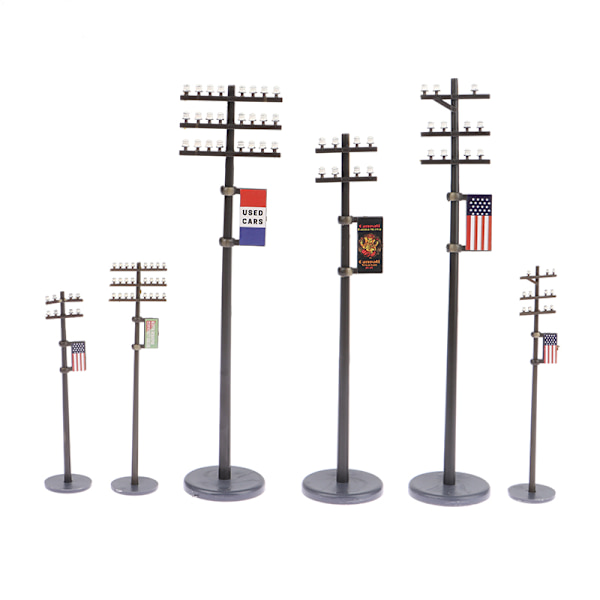 1:42/1:87/1:100 Electric Line Pole Model for Train Microlandsca A1