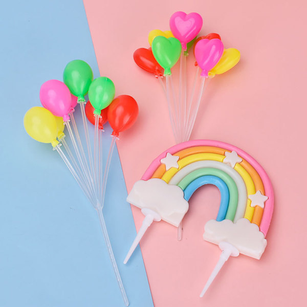 Rainbow Balloon Cake Topper Star Cloud Cupcake Soffdekor Födelse 1