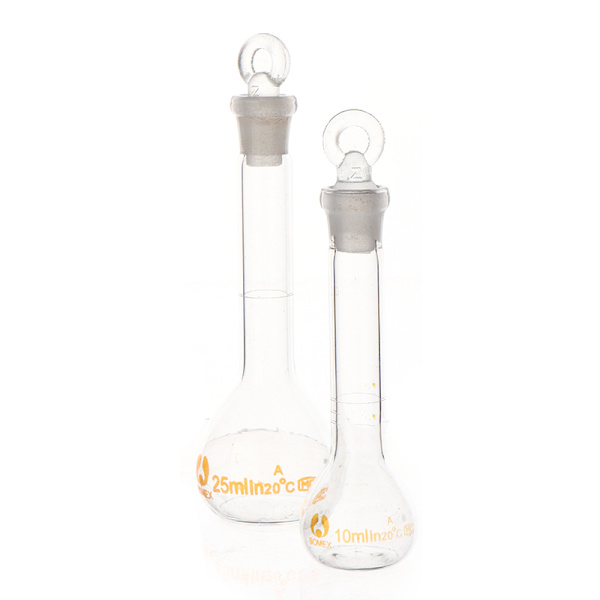 10/25 ml genomskinligt glas volymflaska glas med stopp 10ML
