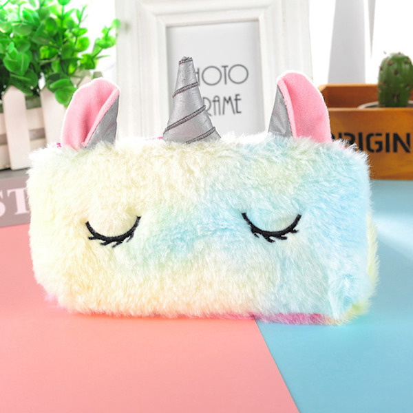 Winter Rainbow Fluffy Case Barn e Plysch Pennfodral För A1