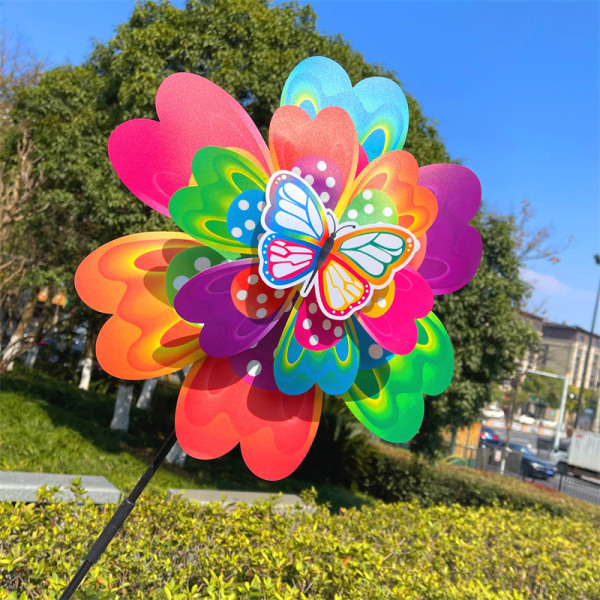 1st Solros/fjärils väderkvarn Pinwheel Färgglada paljetter Vind A4