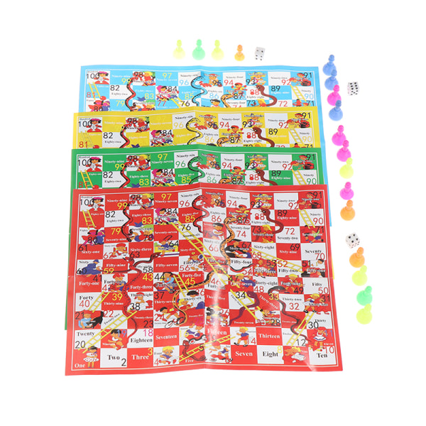 Snake Ladder Plastic Flight Schack Set Familjefest Brädspel A1