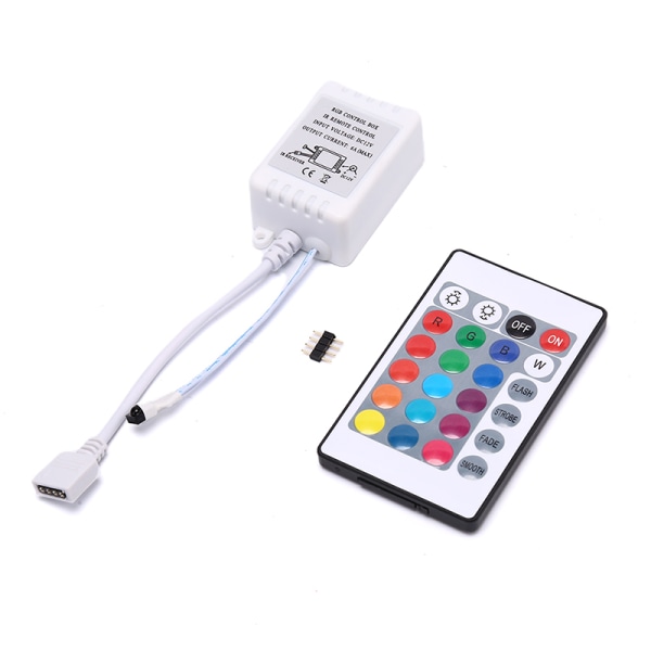 LED RGB Controller 24 Key IR Remote DC12V Dimmer Control Box Fo