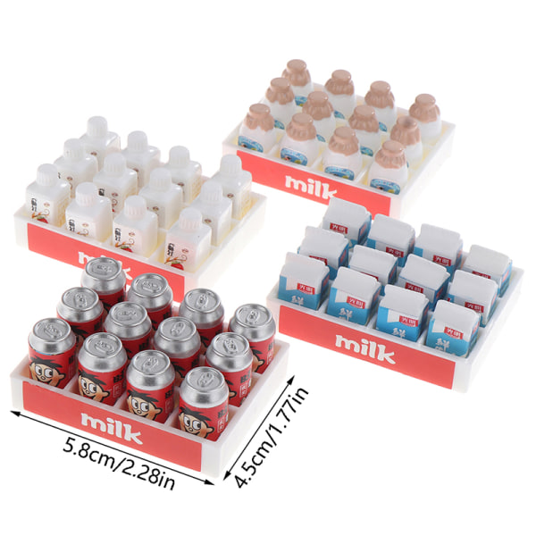 1Set Dollhouse Miniature Simulation Mini Drink Milk Set Toys DI A1