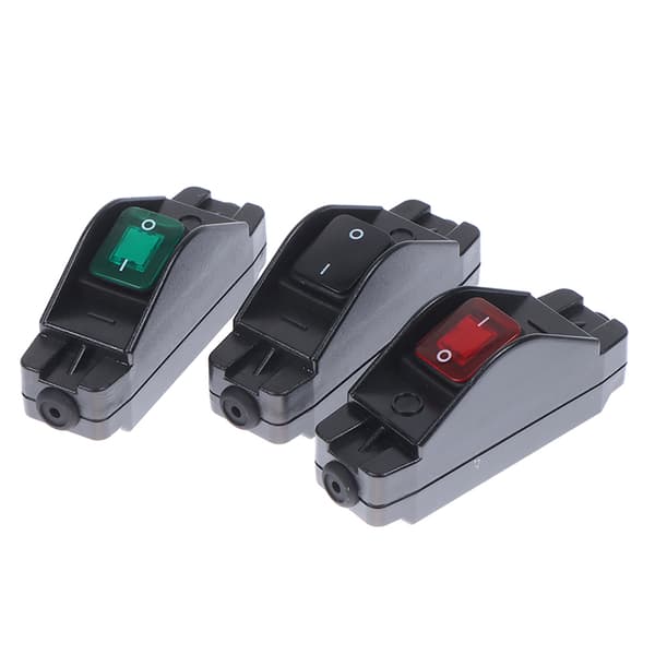 JR-617 vattentät in line switch sladdbrytare rund tråd dubbel Red E