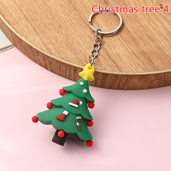 e Silikon jul nyckelring Jultomten snögubbe Älghängen Christmas tree 4
