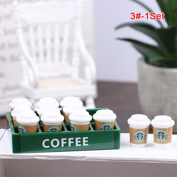 1Set 1:12 Dockhus Miniatyr kaffedrinkkopp med förvaringslåda Li 3#